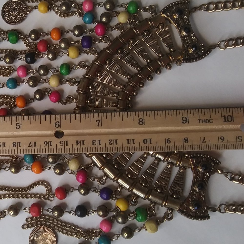Boho Bollywood Festival Gypsy Hippie  Coachella Tribal Statement Necklace - Picture 10 of 16